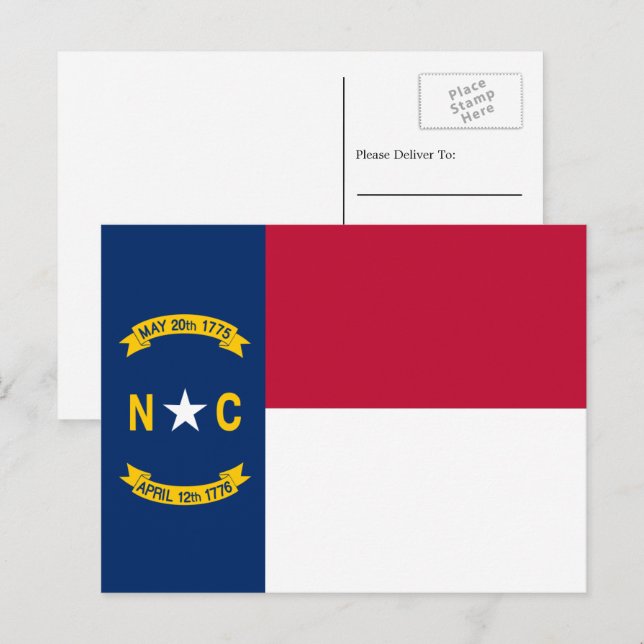 North Carolinian Flag, Flag of North Carolina Postcard (Front/Back)