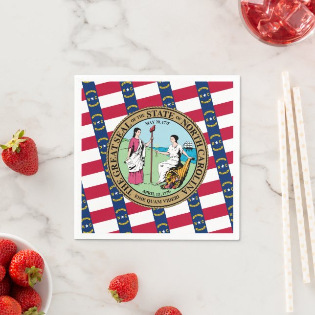 North Carolinian Flag & Seal, North Carolina Napkin (Insitu)