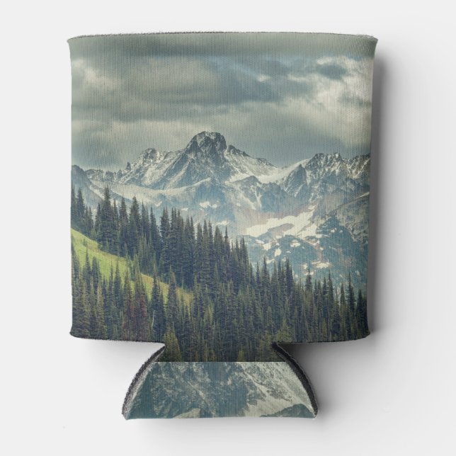 North Cascade: Majestic Mountain Peak. Can Cooler (Front)