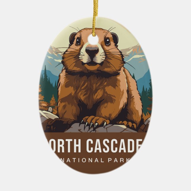 North Cascade national park Ceramic Tree Decoration (Front)