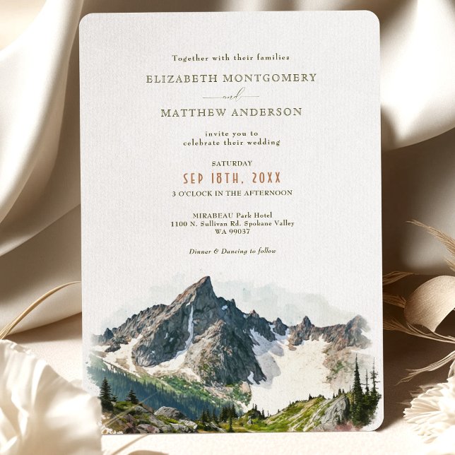 North Cascades Mountain Park Destination Wedding Invitation (Creator Uploaded)