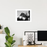 North Cascades Mountain Peak Black and White