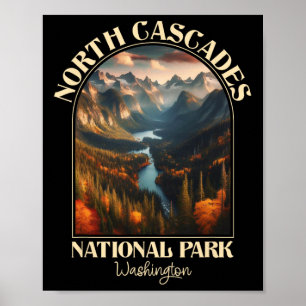 North Cascades National Park Autumn Season Camping Poster