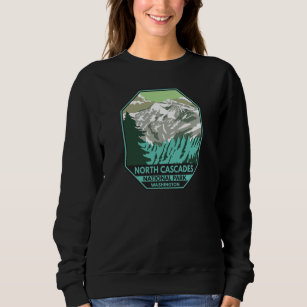 North Cascades National Park Goode Mountain Retro  Sweatshirt