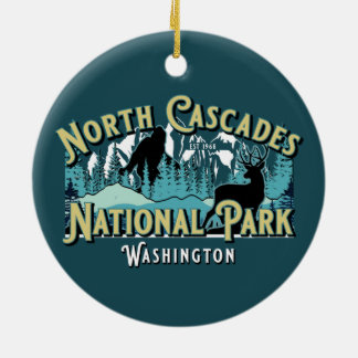 NORTH CASCADES NATIONAL PARK HOLIDAY KEEPSAKE CERAMIC TREE DECORATION