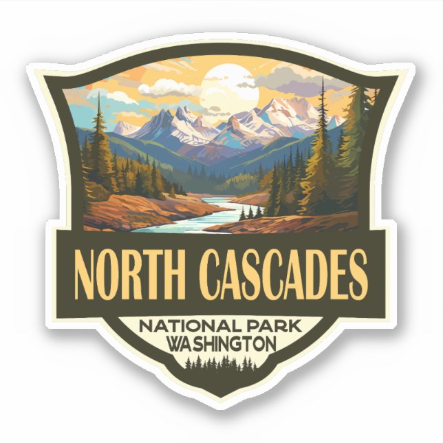 North Cascades National Park Illustration Travel (Front)