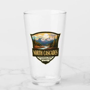 North Cascades National Park Illustration Travel Glass