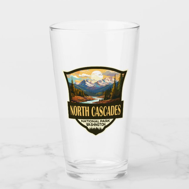 North Cascades National Park Illustration Travel Glass (Front)