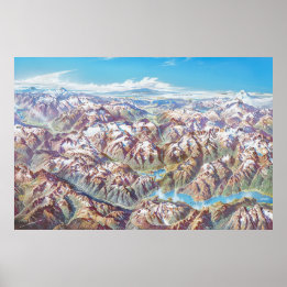 North Cascades National Park Landscape Painting Poster