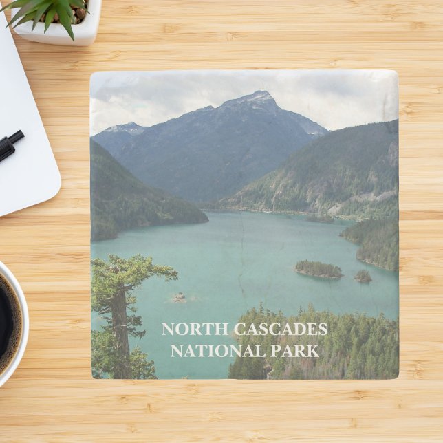North Cascades National Park Landscape Stone Coaster (In Situ)