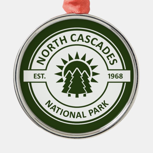North Cascades National Park Metal Tree Decoration (Front)