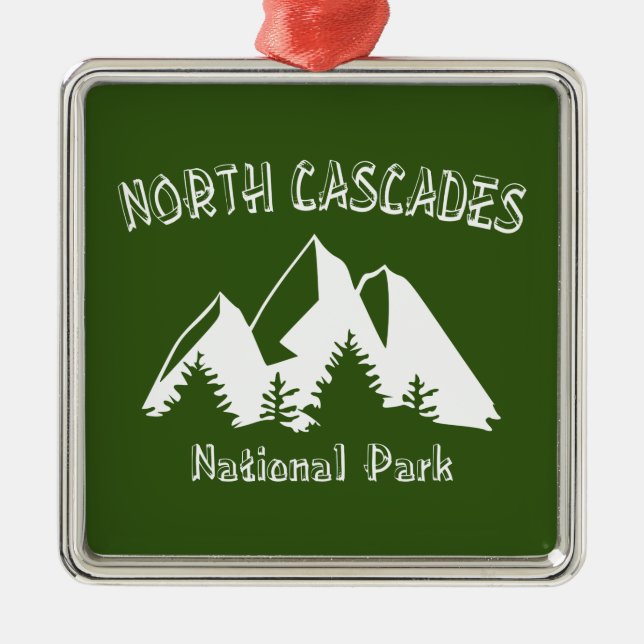 North Cascades National Park Metal Tree Decoration (Front)