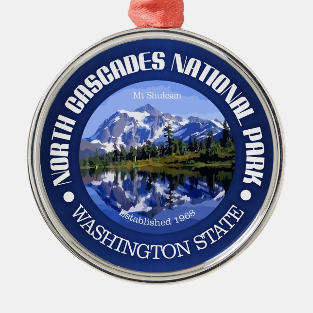 North Cascades National Park Metal Tree Decoration (Front)