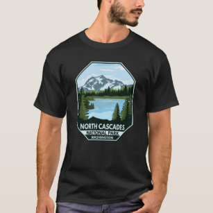 North Cascades National Park Minimal Retro Emblem T-Shirt