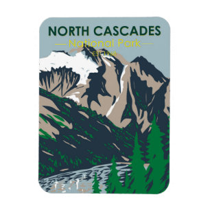 North Cascades National Park Mount Triumph Vintage Magnet