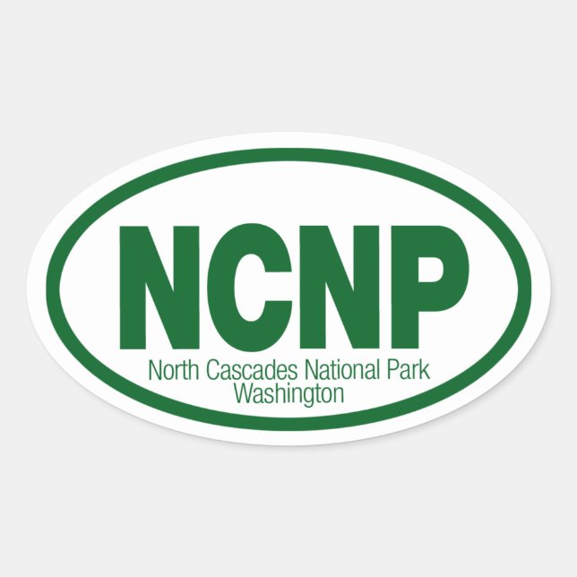 North Cascades National Park Oval Sticker (Front)