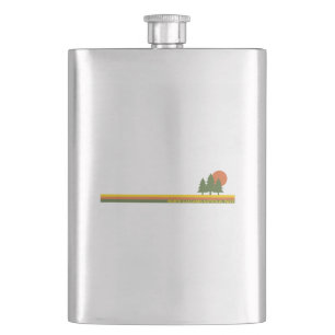 North Cascades National Park Pine Trees Sun Hip Flask