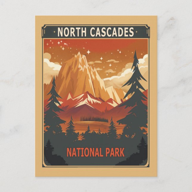 North Cascades National Park Retro Postcard (Front)