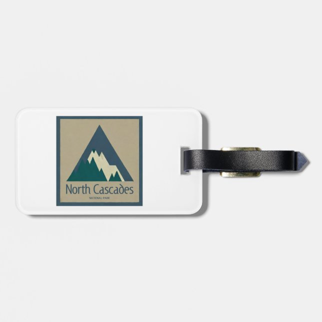 North Cascades National Park Rustic Luggage Tag (Back Horizontal)