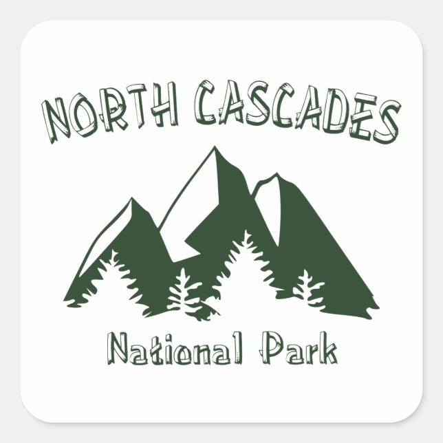 North Cascades National Park Square Sticker (Front)