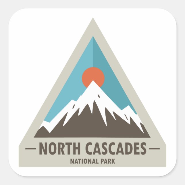 North Cascades National Park Square Sticker (Front)