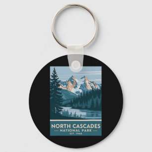 North Cascades National Park Vintage Camping Men W Key Ring