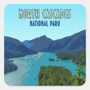 North Cascades National Park Washington Square Sticker