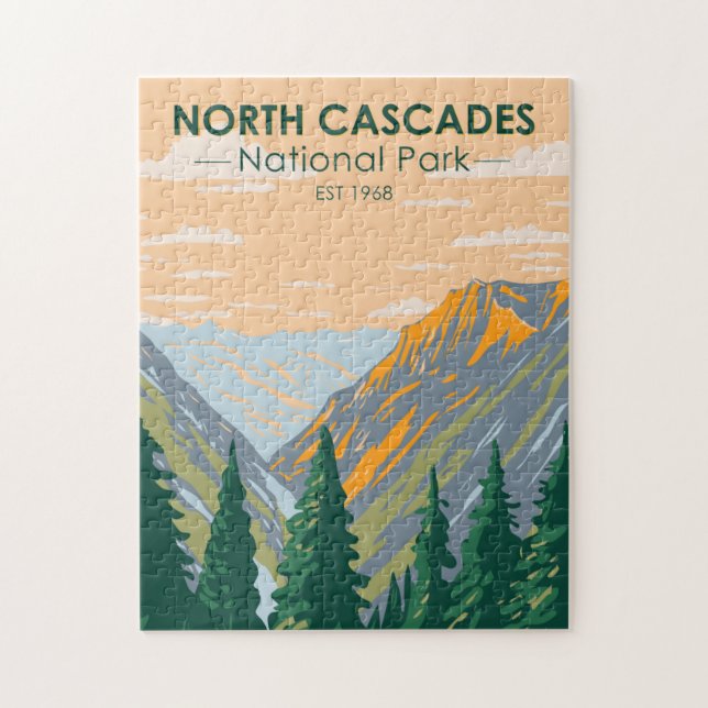North Cascades National Park Washington Vintage   Jigsaw Puzzle (Vertical)