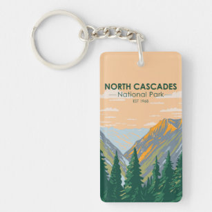 North Cascades National Park Washington Vintage Key Ring