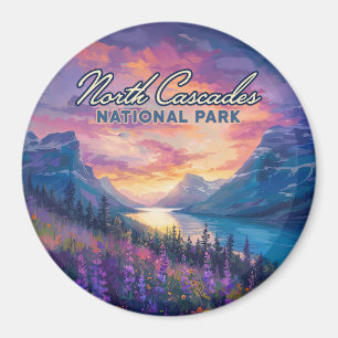 North Cascades National Park Washington Vintage Magnet