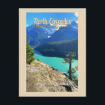 North Cascades National Park Washington Watercolor Postcard<br><div class="desc">North Cascades watercolor artwork design. The park consists of a northern and southern section,  bisected by the Skagit River that flows through the reservoirs of Ross Lake National Recreation Area.</div>
