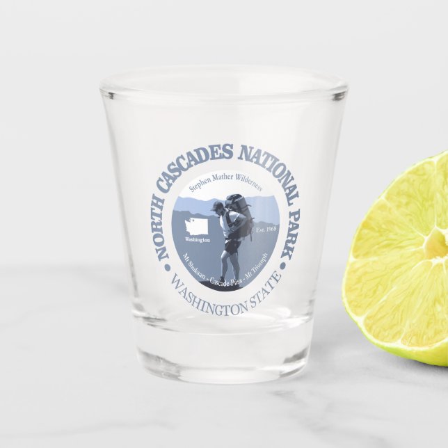 North Cascades NP (BG) Shot Glass (Front)