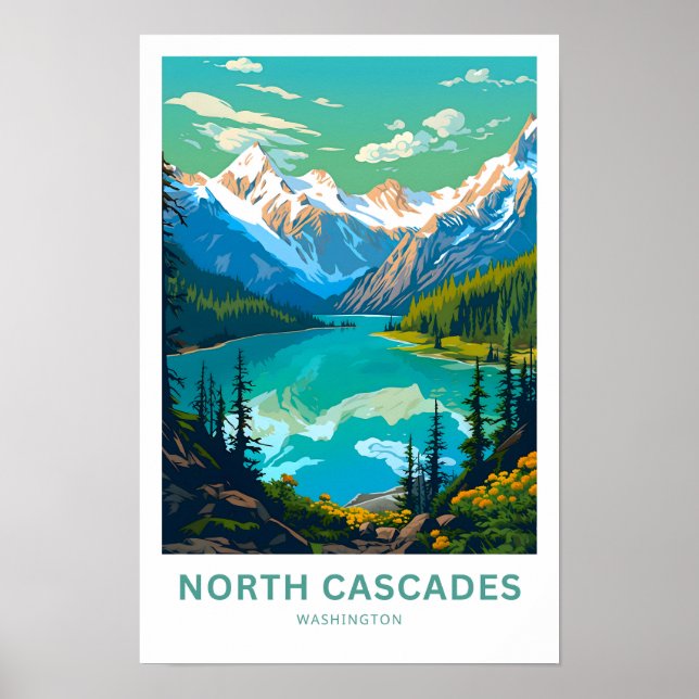 North Cascades Washington Travel Print (Front)