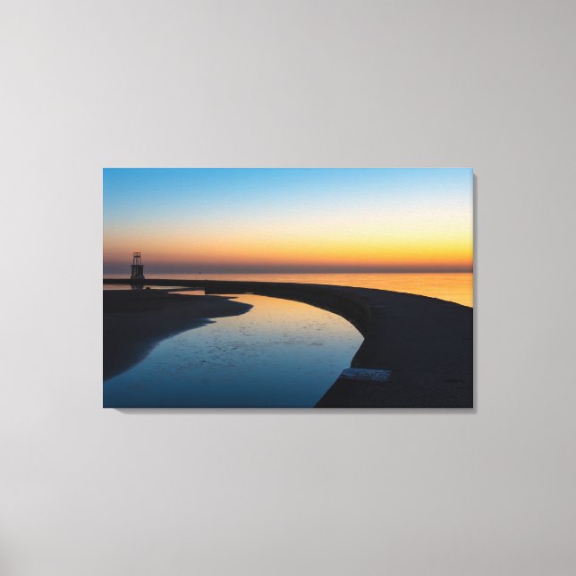 North Chicago Lighthouse Dawn Canvas Print (Front)