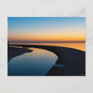 North Chicago Lighthouse Dawn Postcard