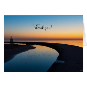 North Chicago Lighthouse Dawn Thank You Card