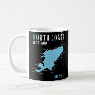 North Coast 500 Driving Route Map  Scotland  NC500 Coffee Mug