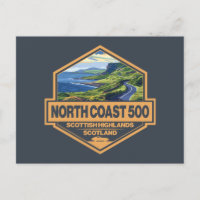 North Coast 500 Scotland Travel Art Badge