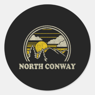 North Conway New Hampshire Nh T Shirt Vintage Hiki Classic Round Sticker