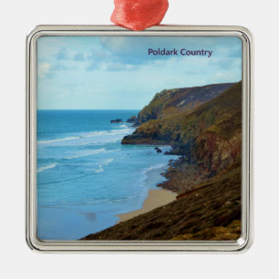 North Cornish Coast Poldark Country Cornwall UK Metal Tree Decoration