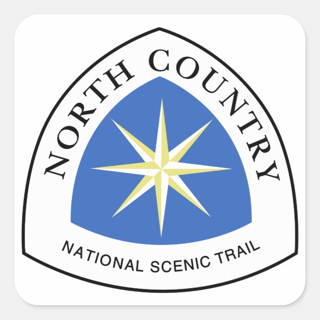North Country Trail Sign, USA Square Sticker (Front)