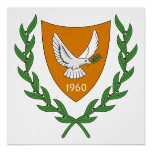 north cyprus country coat arms symbol emblem flag  poster