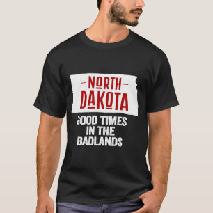 North Dakota Badlands State Retro USA geography T-Shirt