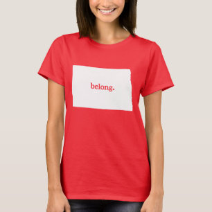 North Dakota Belong State Map T-Shirt