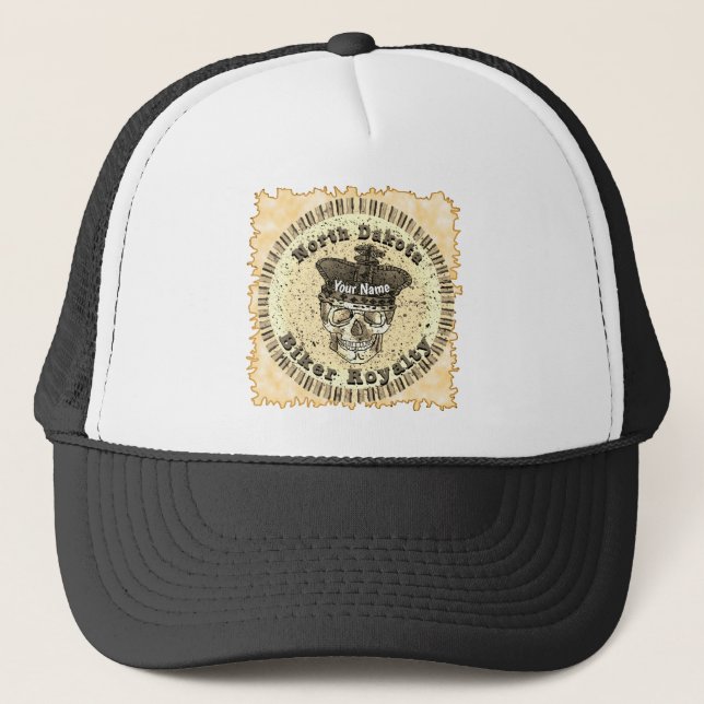 North Dakota Biker  Trucker Hat (Front)