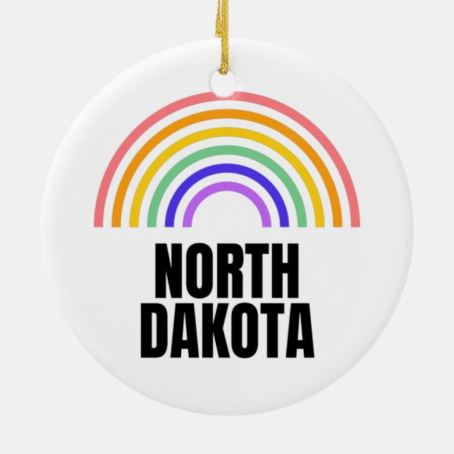 North Dakota - Bison - North Dakota State Ceramic Tree Decoration (Back)