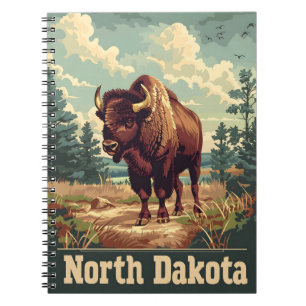 North Dakota Bison Vintage Notebook