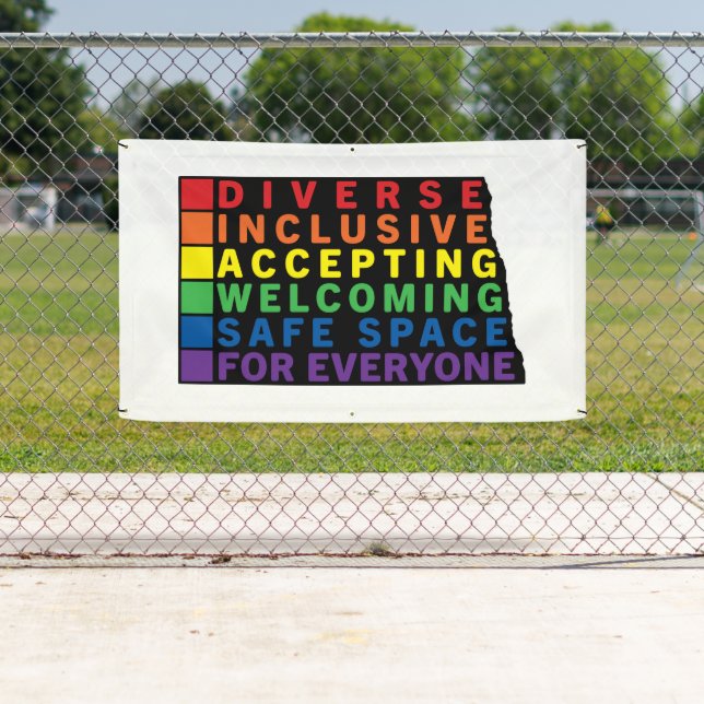 North Dakota (Black) LGBTQ Safe Space Banner (Insitu)