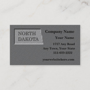 North Dakota  Business card  carved stone look
