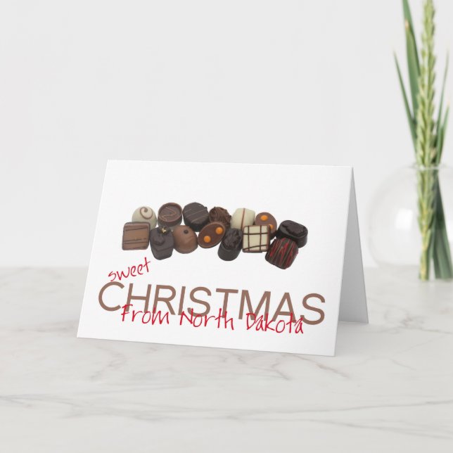 North Dakota   Christmas Card, state specific Holiday Card (Front)